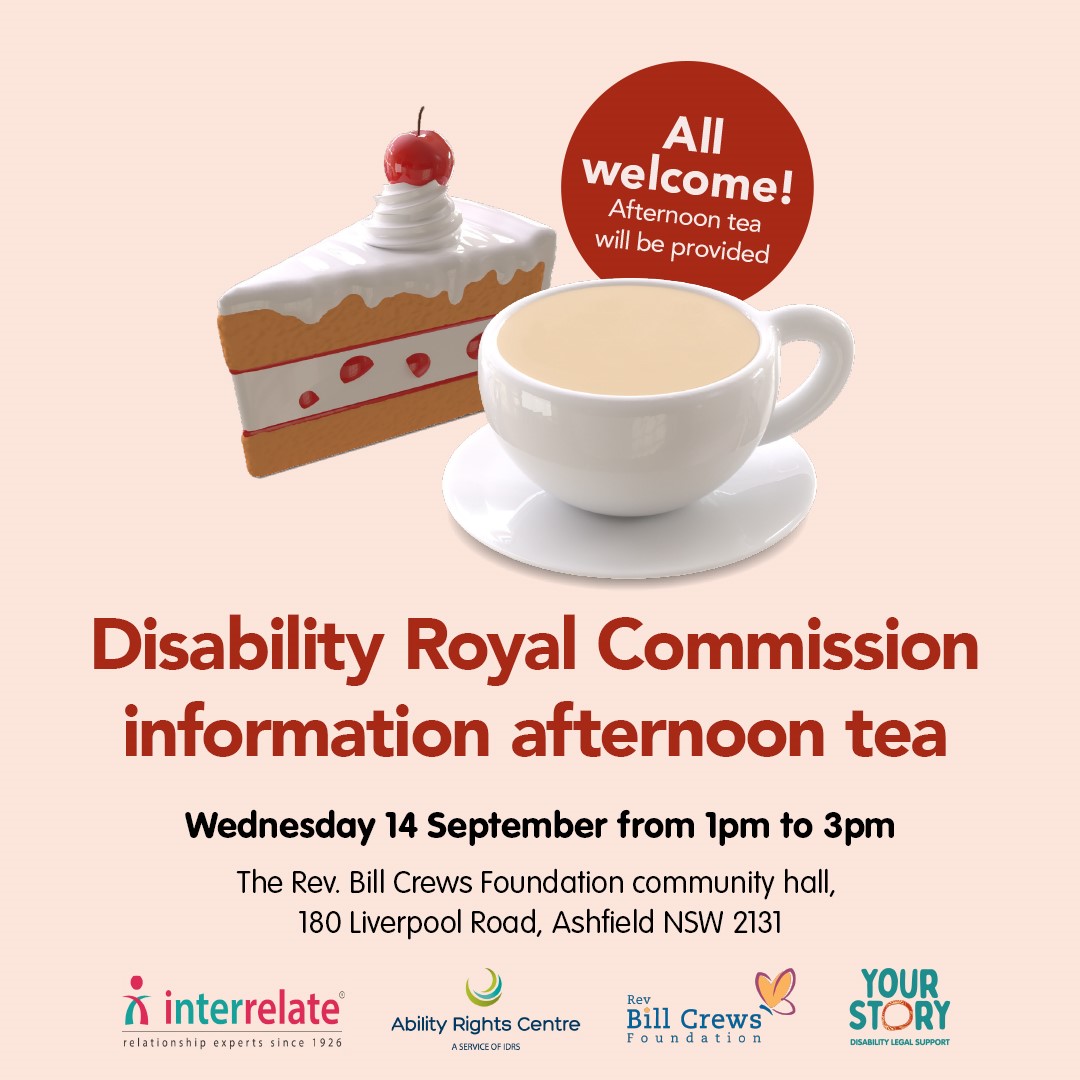 Bill Crews afternoon tea information poster