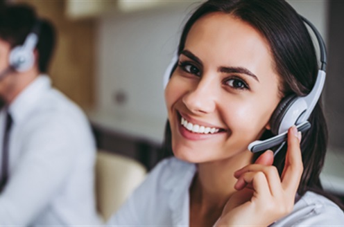 Friendly woman on phone call