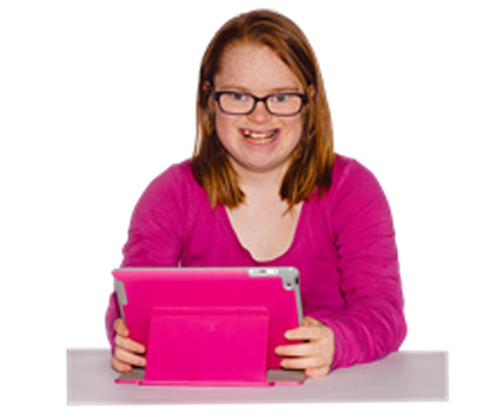 Young woman with ipad