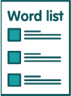 thumbnail with title - word list