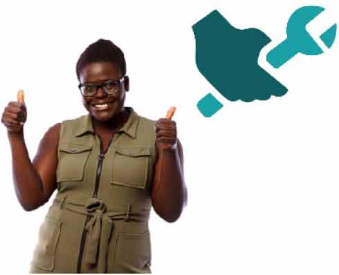 happy lady with thumbs-up
