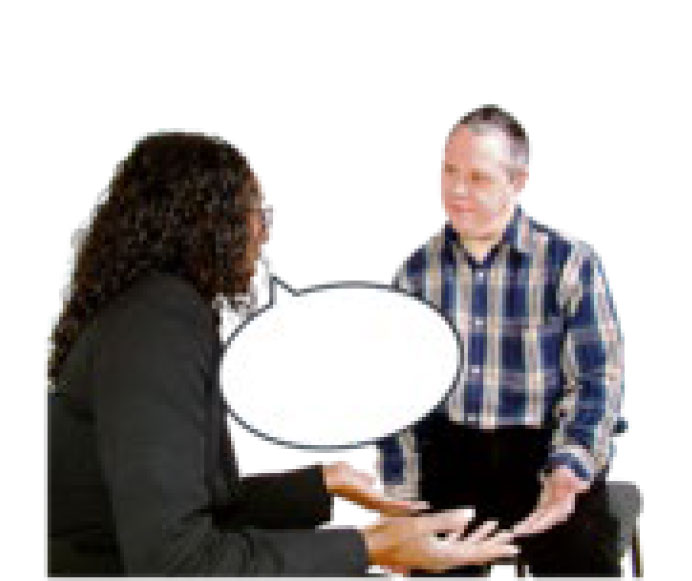 Man speaking to a lawyer
